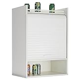 SIMMOB Küchenmöbel, weiß, Vorhang schwarz oder weiß, 4 Fächer, L 54 cm, H...