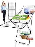 STAHLMANN ® Wäscheständer schwarz 18 m Trockenfläche - Wäscheständer...