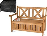 needs&wants für Dich NEU Holz-Gartenbank mit Stauraum und Abdeckung (Oxford...