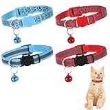 YUXIANLB Katzenhalsband mit Glöckchen, reflektierendes Haustierhalsband mit...