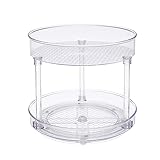 Amazon Basics Drehregal Lazy Susan, 2 Ebenen, transparent, Organizer, 22,9 cm