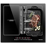 NOXTON Induktionsfeld Flexzonen mit Dunstabzugshaube, Induktionskochfeld 60 cm...