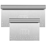 Teigkarte Edelstahl, 2 Stücke Groß Teigschneider Mit Messskala, Teigspachtel...