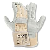 texxor 12 Stück Rindvollleder-Handschuhe Montblanc III 1168, Packung, natur,...