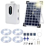 UKSUNVI Solar Luftpumpen, 6W Solar Teichbelüfter mit 6000mAh Akku, USB-Laden...