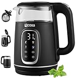 Ecosa® Wasserkocher mit Temperatureinstellung Glas Edelstahl - Teekocher - 1,7...