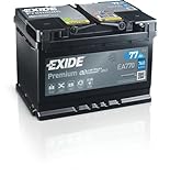 Exide EA770 Premium Carbon Boost Autobatterie 12V 77Ah 760A, Schwarz, 278 x 175...