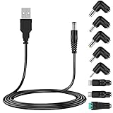 Bouge Universal 5V USB auf DC 5,5 x 2,1 mm Kabel Stromkabel, Ladekabel mit 8...