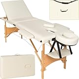 tectake® Mobile Massageliege 3 Zonen, höhenverstellbar, klappbar, Zubehör...