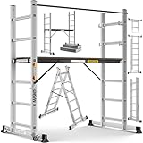 Masko® Baugerüst Alugerüst Gerüst 𝟰𝗶𝗻𝟭✓ Anlegeleiter ✓...