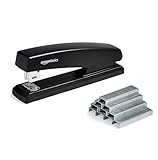 Amazon Basics Heftgerät mit 1000 Heftklammern - Schwarz, 1-pro Packung