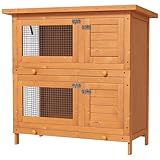 PawHut Kleintierstall Kleintierhaus mit Asphaltdach Zwergkaninchenstall...