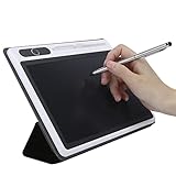 Archuu 10-Zoll-LCD-Schreibtablett, Elektronisches Notizblock-Grafiktablett Digitales Zeichentablett Grafik-Zeichentablett Liefert Handmalwerkzeug für das Heimschulbüro(Pink (mit Ledertasche))
