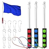 Dantolo Pack of 3 Telescopic Flagpole, Portable Rod 2 m Handheld Flagpole...