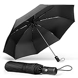 TechRise Regenschirm Taschenschirm mit Einhändiger Auf-Zu-Automatik Kompakt...