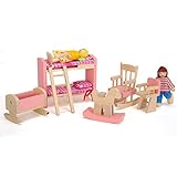 Zuzer 6PCS Puppenhaus Möbel Holz Miniatur Möbel Set Puppenhaus Zubehör...