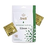 AMOR NATURE 53 mm Kondome 100er Pack I Premium Kondom naturfarben I gefühlsecht...
