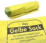 10 Rollen Gelber Sack, Gelbe Säcke mit praktischem Zugband, 90 Liter, 15µ -...