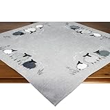 Tischdecke Schaf-Motiv grau, Moderne dekorative Mitteldecke für Küche und...