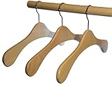Hagspiel Kleiderbügel aus Holz, 5 St. Garderobenbügel aus Buchenholz...