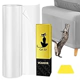 Kratzfolie Katzen Selbstklebend 5m x 20cm, Katzen Kratzschutz Sofa Transparent...