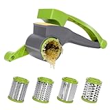 Masthome Käsereibe mit Kurbel,Parmesanreibe mit 4 Edelstahl-Feintrommel,für...