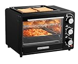 3in1 Mini Backofen 20 Liter mit Konvektion inkl. Warmhalteplatte | 2 Backbleche...