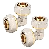 Beatific 2 Stück 90 Grad Schraubfitting Winkel, Ø16x2 mm Schraubfitting 90° Winkel, DVGW, UBA Konform, Messing Klemmverschraubung für Mehrschicht Verbundrohr, PEX-Rohre, Aluverbundrohre