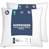 Blumtal Kopfkissen 80x80 cm 2er Set - Nackenkissen mit anpassbarer Füllung -...