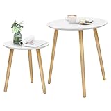 SONGMICS Beistelltisch-Set rund, 2 Moderne Sofatische, minimalistisch,...