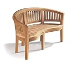 Teako Design Teak Bananenbank Avellino Massivholz, Wetterfeste Gartenbank,...