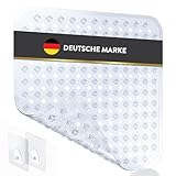 BAMONDO Duschmatte rutschfest & Hautsensitiv (weiß transparent) 53x53 cm -...