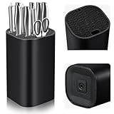 MICHIHOMIE Messerblock Ohne Messer Schwarz, Universal Unbestückte Messerhalter...