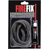 FIREFIX 2046 Keramikkordel ø 12mm, grau I 2m Dichtschnur für Kaminofen I...