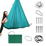 PTSUPLES Aerial Yoga Hängmatte Set, Yoga-Hängstuhl-Schaukel (Grün), 1,5 ×...