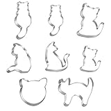 Ausstechform Katze,8pcs Ausstechformen,Edelstahl Ausstecher,DIY Ausstechform...