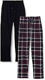 FM London (2er-Pack) Pyjama für Herren - Leichte Herren-Pyjamahose, Loungewear...