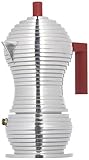 Alessi MDL02/3 R Pulcina Espressomaschine - Gußaluminium. Griff und Knopf aus...