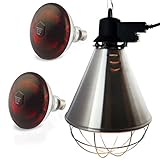 Wärmestrahler mit Sparschalter | Set 2 Stück Rotlichtlampe Wärmelampe E27 |...