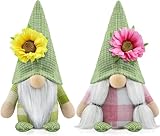 Godeufe 2er Set Frühling Wichtel Figuren Blume Dekoration Handgemachte...