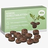Kokos Quelltabletten mit Nährstoffen I Torffreie Quelltabletten 40 Stück I...