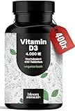 Vitamin D3 4000 IE hochdosiert - 400 Tabletten - vegetarisch & produziert in...