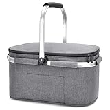 ALLCAMP Groß Faltbar Isoliert Kühltasche - Einkaufskorb Thermo Mit Deckel,...