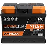 Exakt AGM Batterie 70Ah 12V 680A/EN Start-Stop Autobatterie Starterbatterie VRLA...