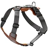 HUNTER Hundegeschirr AALBORG MIXED, Farbe: cognac/grau, Rindsleder/Nylon, 5-fach...
