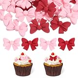 Prasacco 30 Stück Cupcake Topper mit Schleife, 2,1 x 1,5 cm Mini Schleifen...