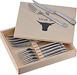 WMF Steakbesteck 12-teilig, Steakbesteck Set für 6 Personen, Steakmesser Set...