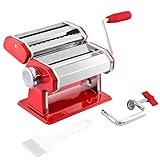 bremermann Nudelmaschine Edelstahl/Metall ROT - für Spaghetti, Pasta und...