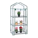 Relaxdays Gewächshaus Balkon, 3 Ebenen, Anzuchtregal HxBxT: 128 x 60 x 40 cm,...