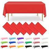 NACHLYNN 6 Stück Einweg Tischdecke 137 x 274 cm Rot Rechteckige Tischabdeckung...